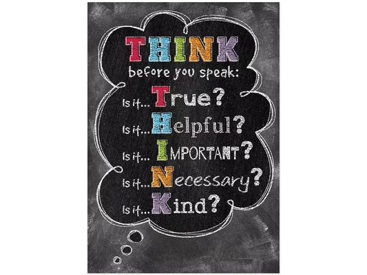 Chalk It Up! Think Before You Speak Poster - US 8656