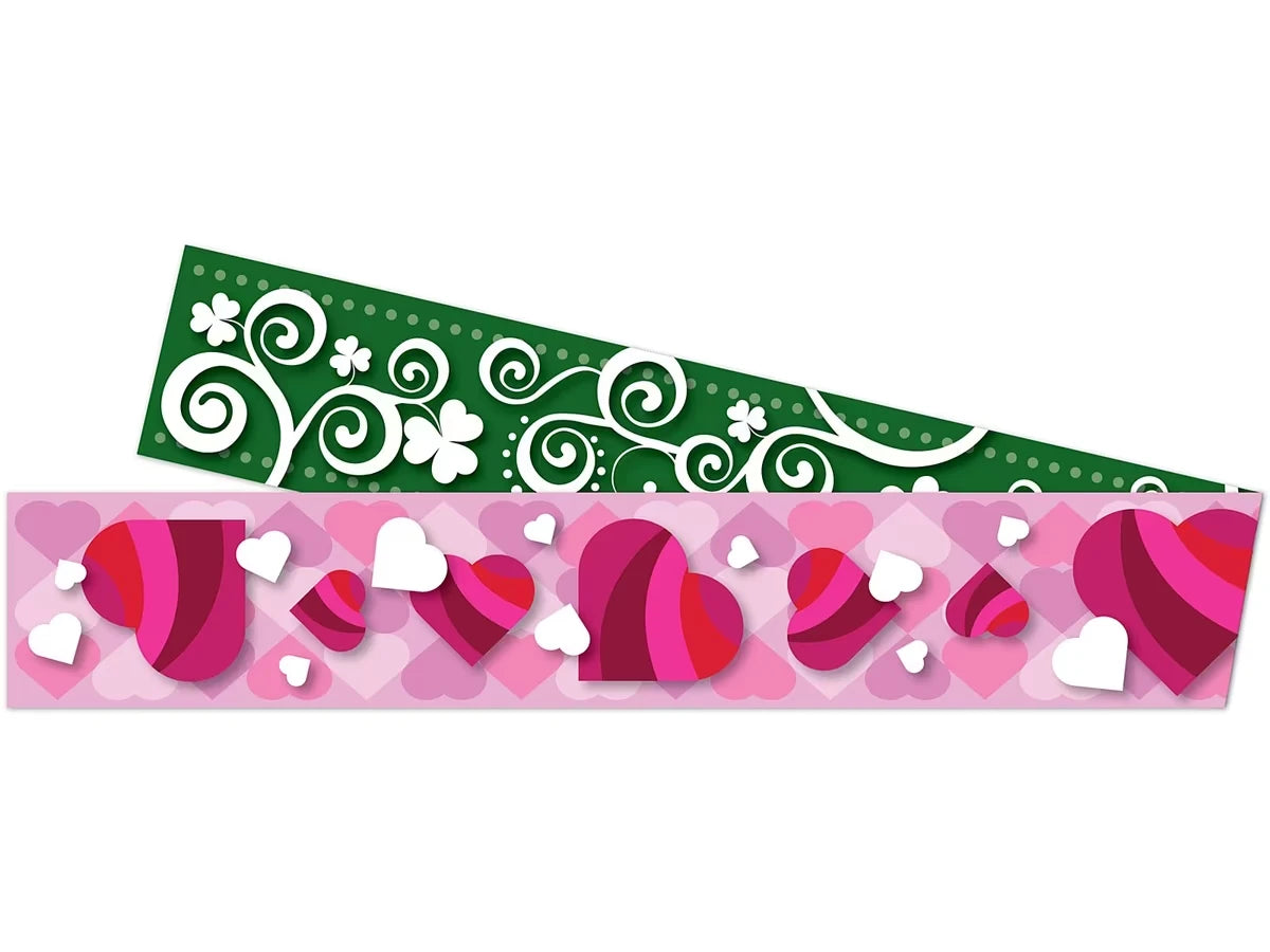 Hearts & Clovers Double-Sided Holiday Border - US 9603
