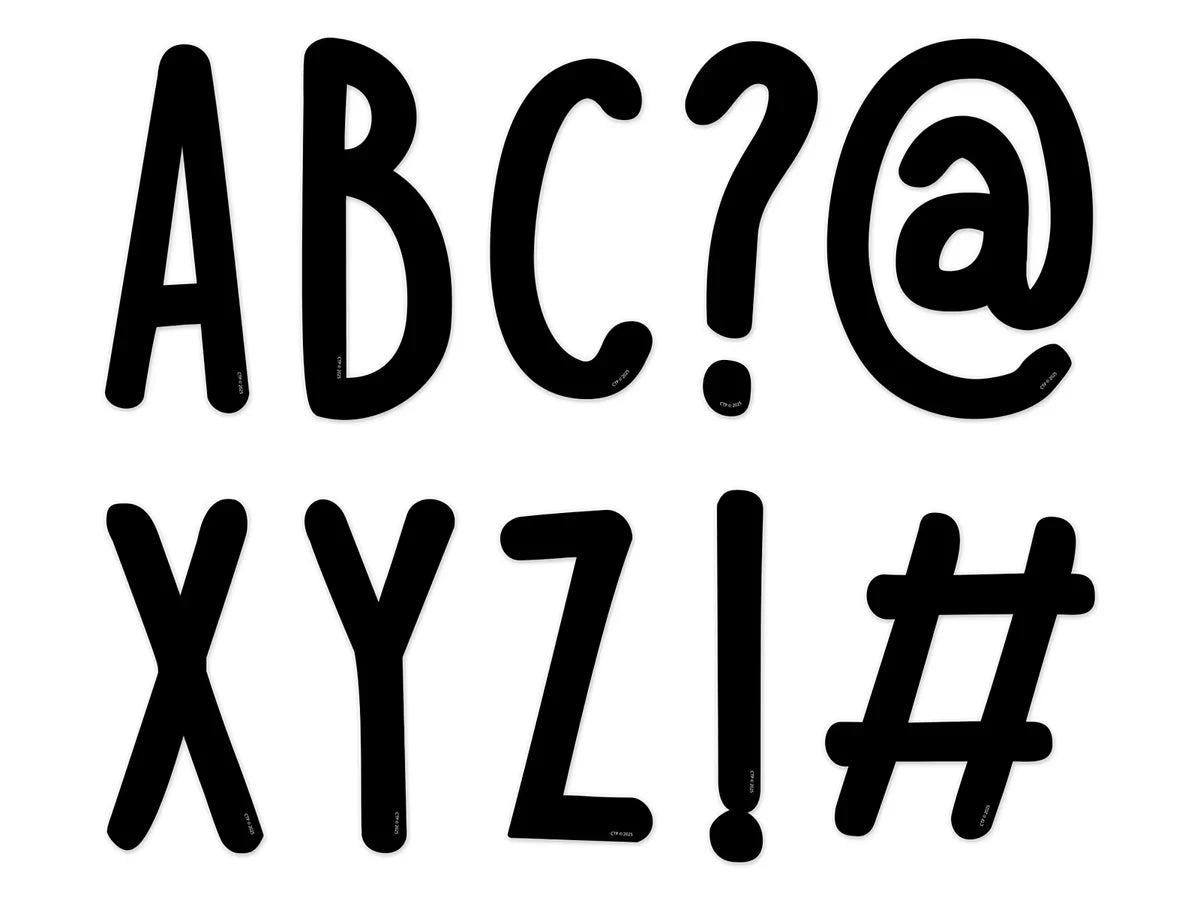 Casual Black 4" Punch-Out Letters - US 6936