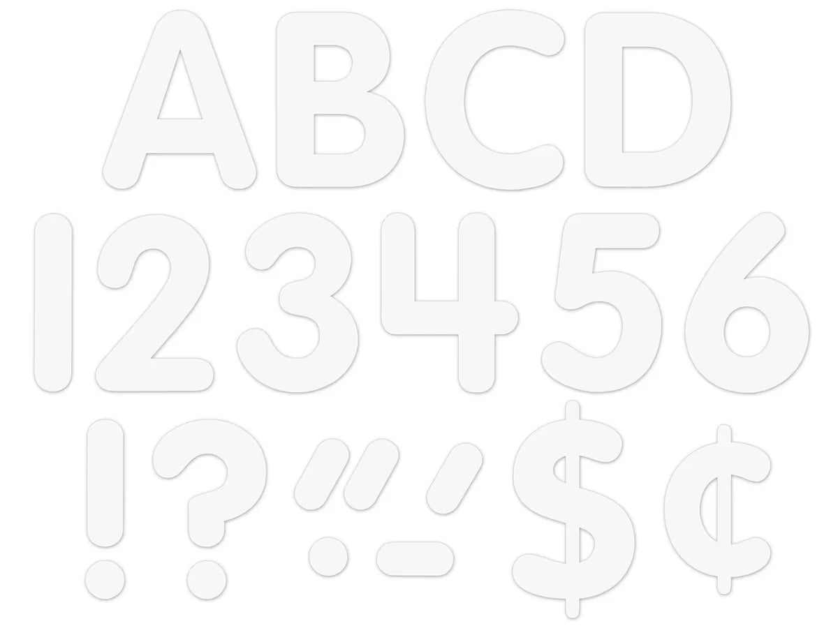 Classic White 4" Self-Adhesive Punch-Out Letters - US 5085