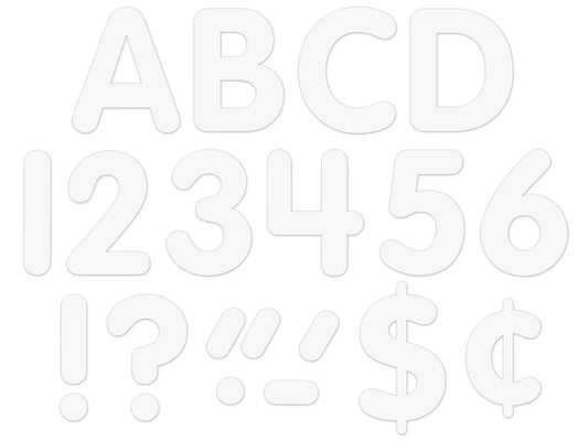 Classic White 4" Self-Adhesive Punch-Out Letters - US 5085