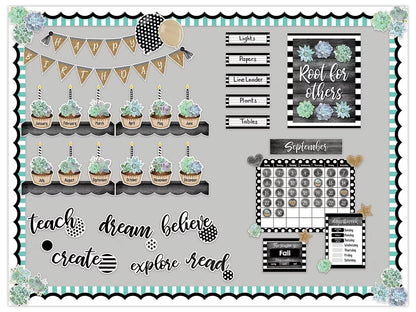 Simply Stylish Turquoise Striped Border - US 4512