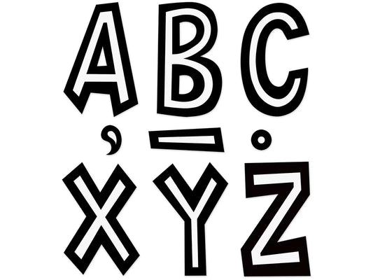 Black & White Fun Font 7" Punch-Out Letters - US 2877