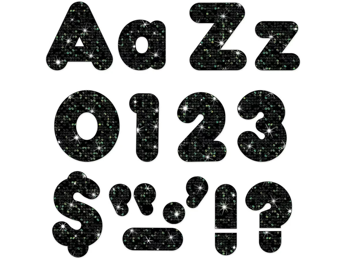 Black Sparkle 4" Punch-Out Letters - US 2555