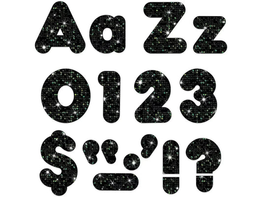 Black Sparkle 4" Punch-Out Letters - US 2555