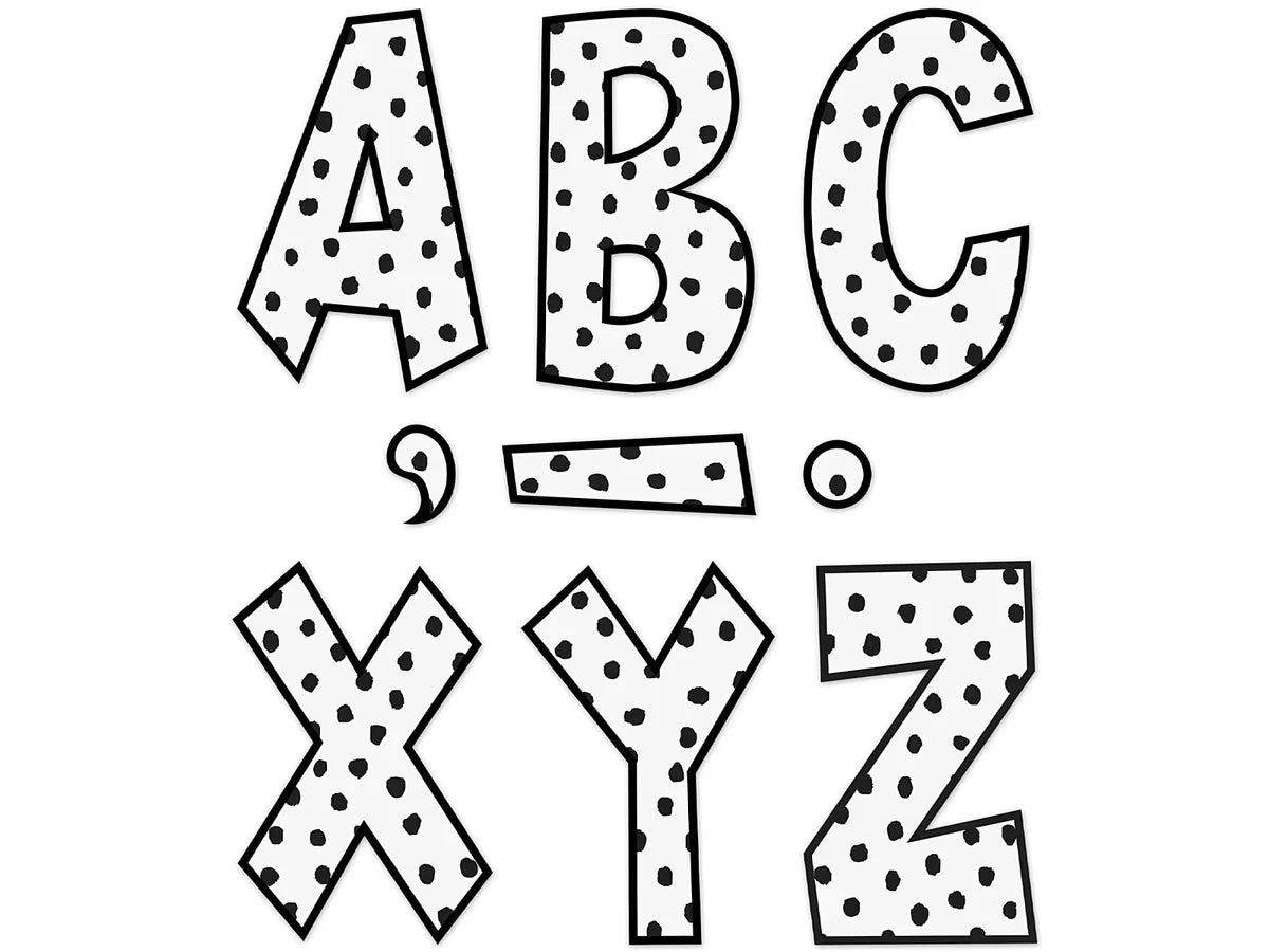Black Painted Dot 7" Punch-Out Letters - US 9861