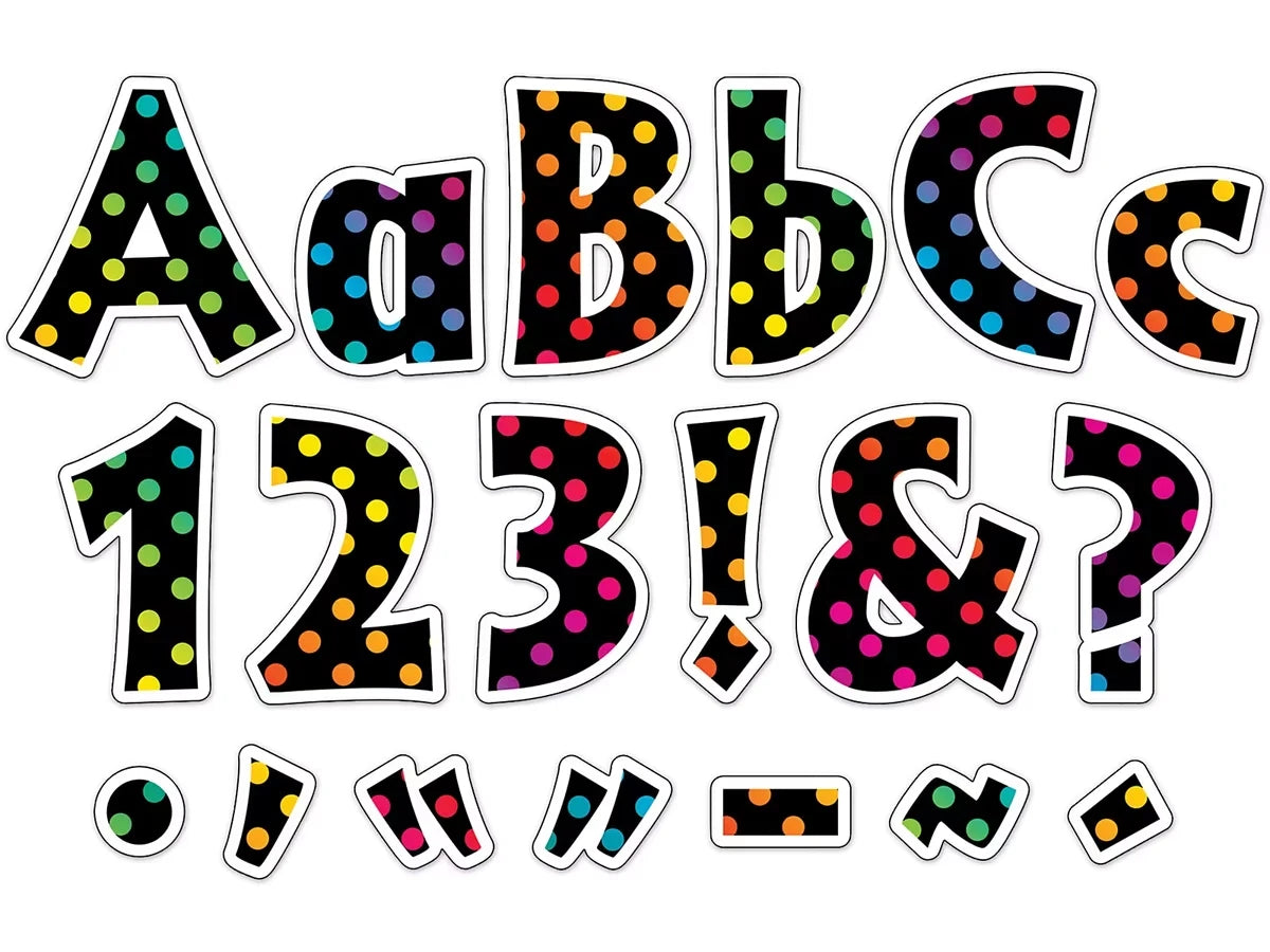 Rainbow Polka Dot 4" Punch-Out Letters - US 8585