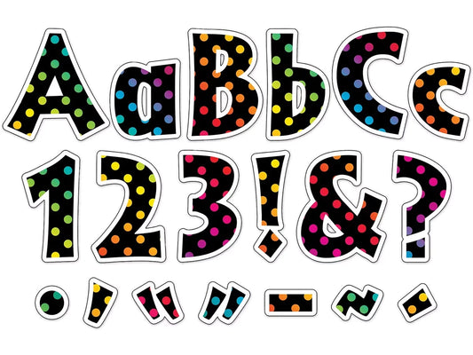 Rainbow Polka Dot 4" Punch-Out Letters - US 8585