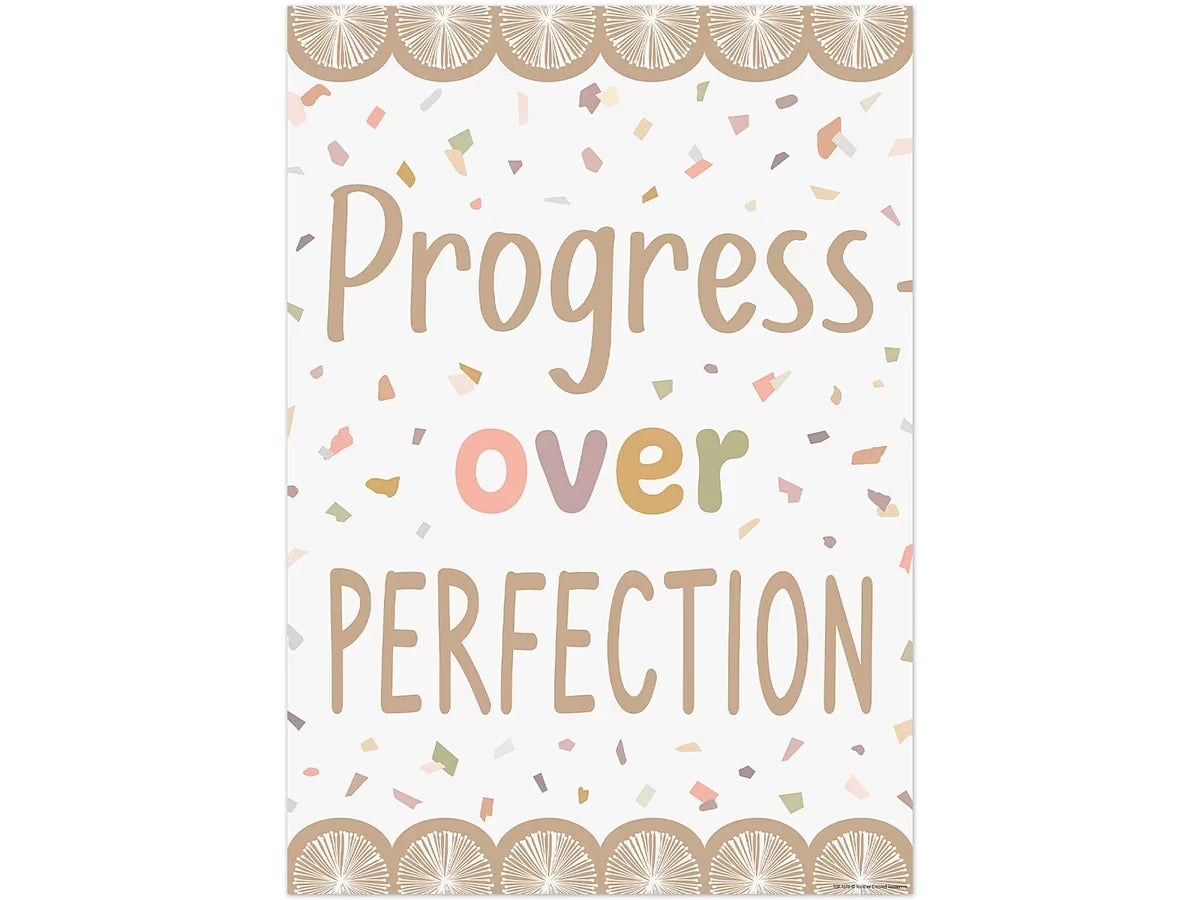 Terrazzo Tones Progress Over Perfection Poster - US 1217