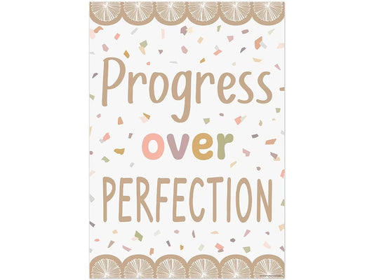 Terrazzo Tones Progress Over Perfection Poster - US 1217