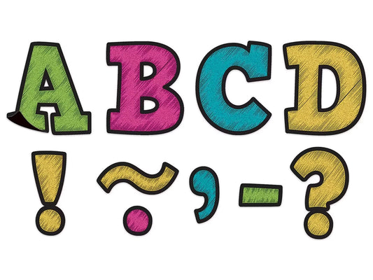 Chalkboard Brights 3" Magnetic Punch-Out Letters - US 9807