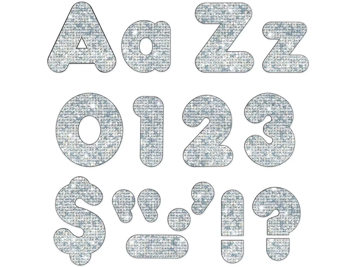 Silver Sparkle 4" Punch-Out Letters - US 8228