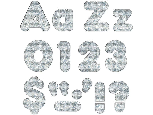 Silver Sparkle 4" Punch-Out Letters - US 8228