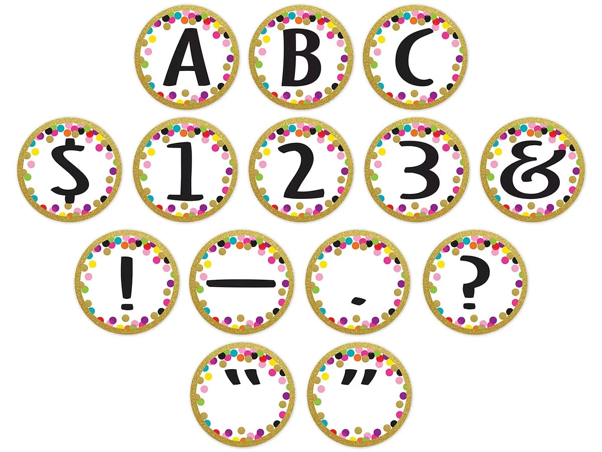 Confetti Circle 3 1/2" Punch-Out Letters - US 6615