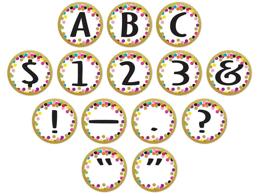 Confetti Circle 3 1/2" Punch-Out Letters - US 6615