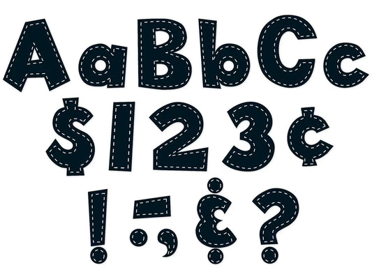 Black Stitched 4" Punch-Out Letters - US 8946