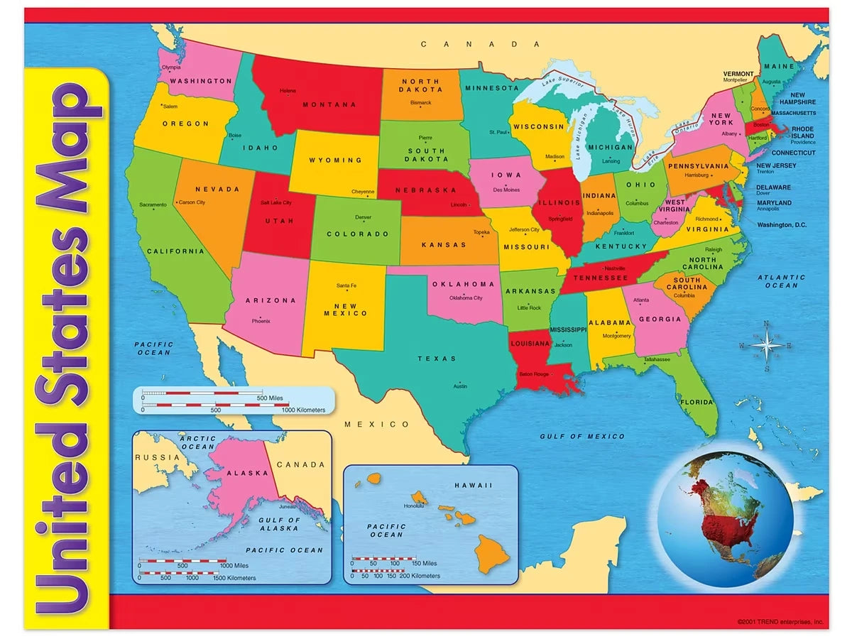 United States Map Poster - US 9533