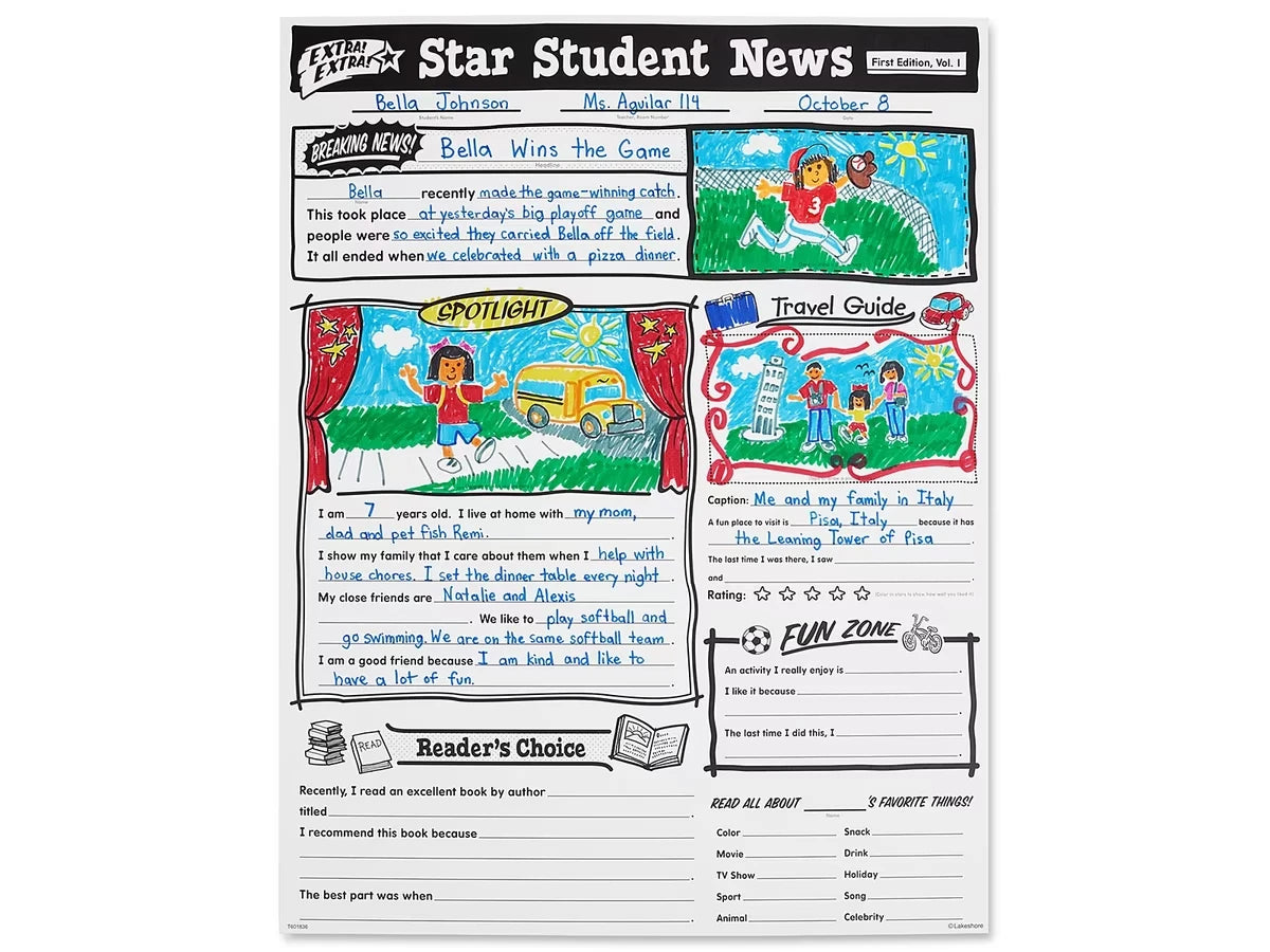 Star Student All About Me Posters - Set of 30 - US 7781
