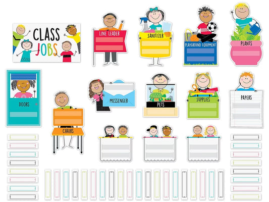 Stick Kids Classroom Jobs Bulletin Board Set - US 2967