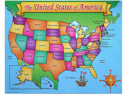 Friendly Write & Wipe U.S.A. Map Poster - US 6648