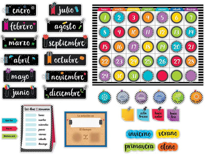Bold & Bright Spanish Calendar Bulletin Board Set - US 5580
