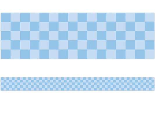 Cool for School Blue Checkered Border - US 8881
