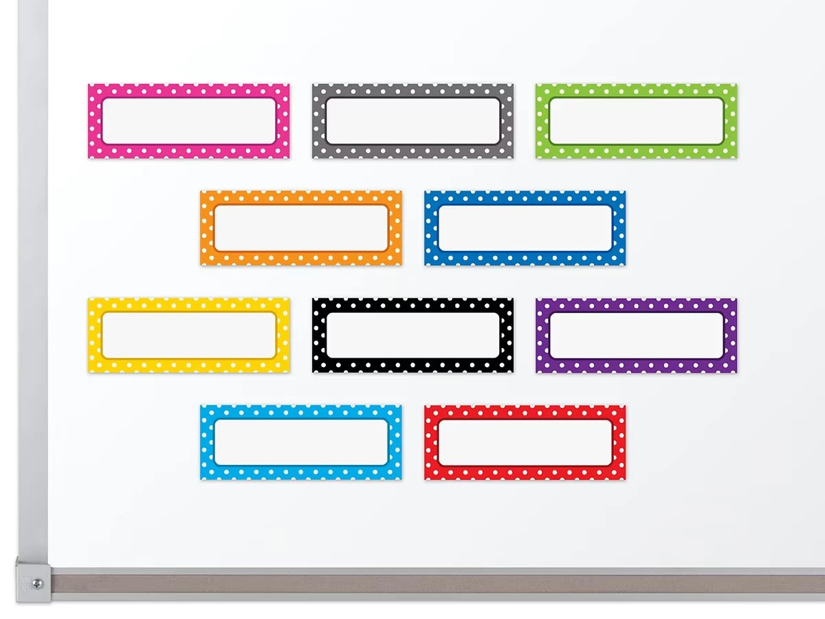 Polka Dot Magnetic Write & Wipe Labels - US 8191