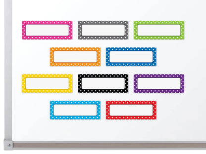 Polka Dot Magnetic Write & Wipe Labels - US 8191