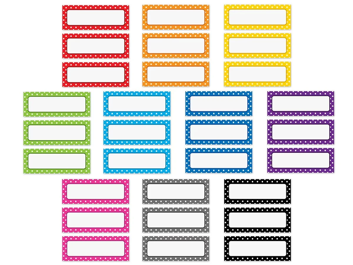 Polka Dot Magnetic Write & Wipe Labels - US 8191