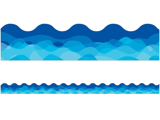 Waves of Blue Scalloped Border - US 7713