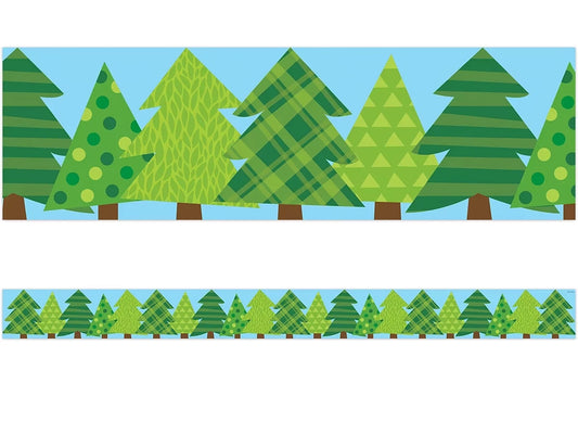 Woodland Friends Patterned Pine Tree Border - US 4253