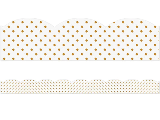 Simply Boho Gold Polka Dot Scalloped Border - US 8196