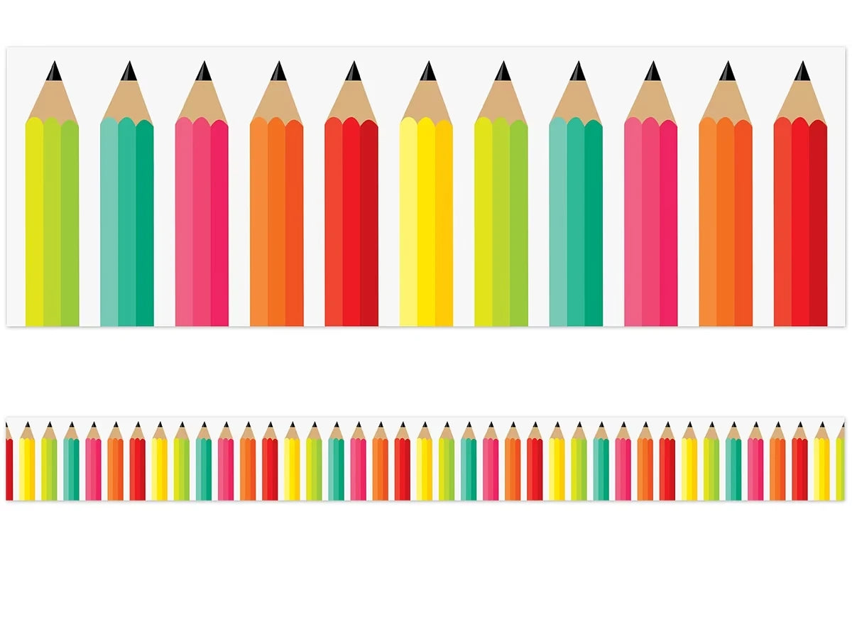 Black, White & Stylish Brights Pencil Border - US 5440