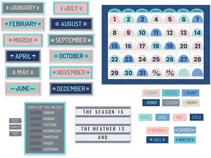 Calm & Cool Calendar Bulletin Board Set - US 8382