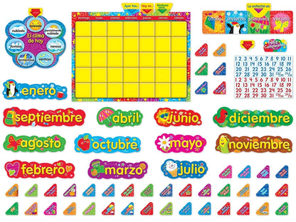 Spanish Write & Wipe Calendar Bulletin Board Set - US 6649