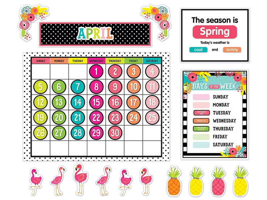 Simply Stylish Tropical Calendar Bulletin Board Set - US 2242