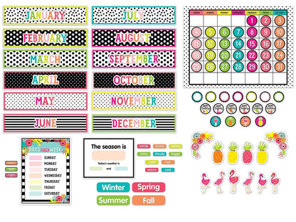 Simply Stylish Tropical Calendar Bulletin Board Set - US 2242