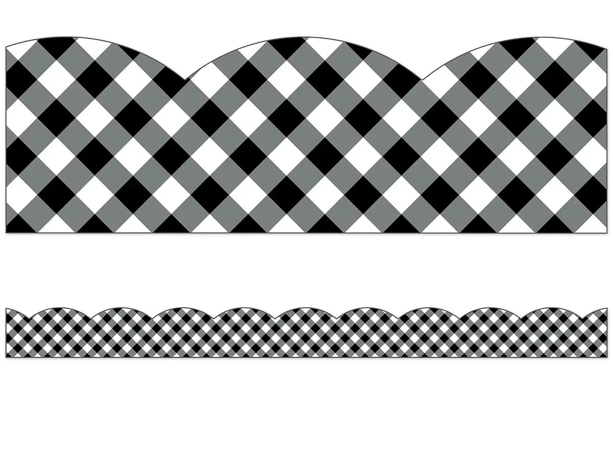Woodland Whimsy Gingham Scalloped Border - US 9802