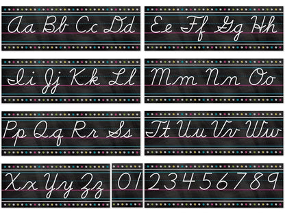 Chalkboard Brights Cursive Bulletin Board Set - US 3615