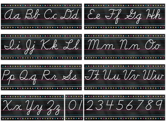 Chalkboard Brights Cursive Bulletin Board Set - US 3615