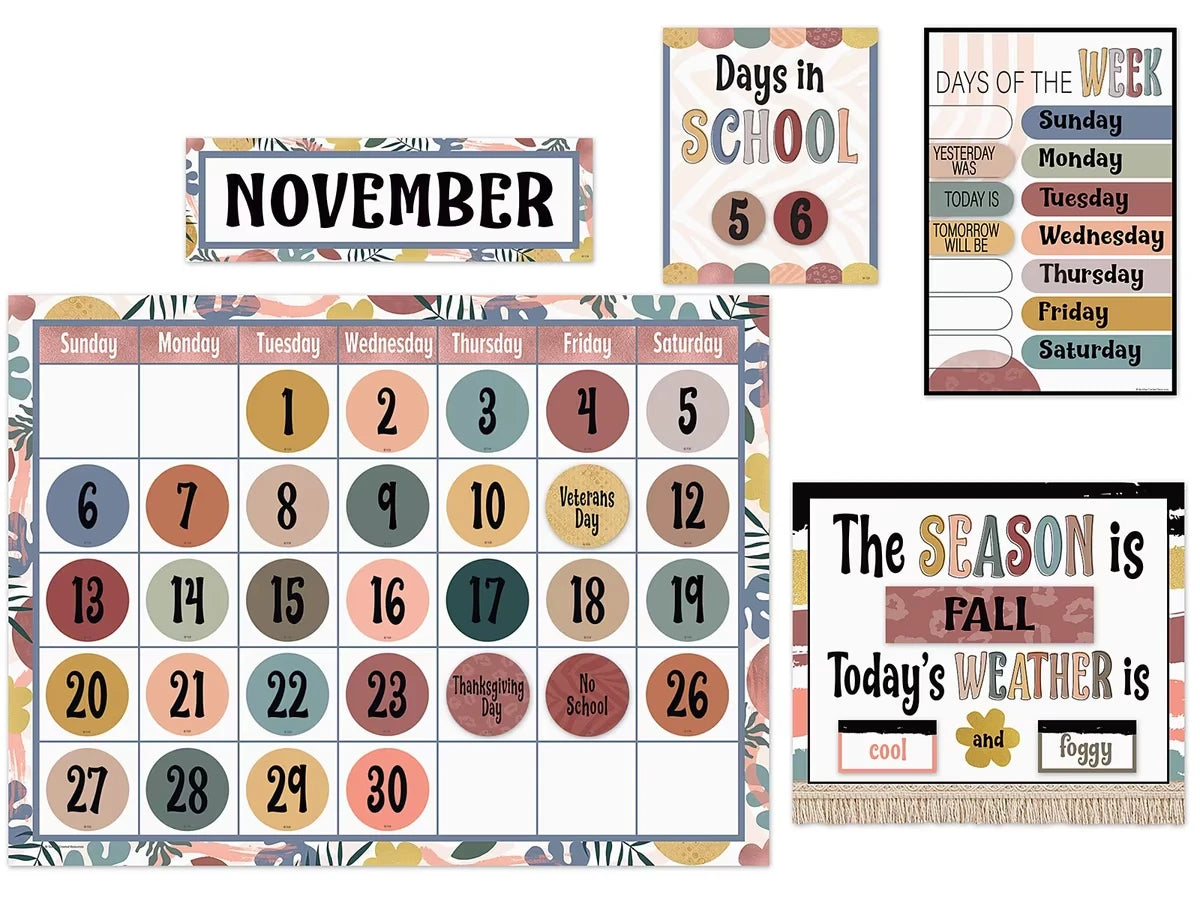 Wonderfully Wild Calendar Bulletin Board Set - US 5971