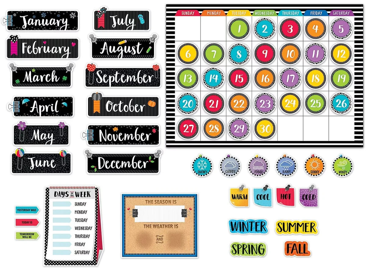 Bold & Bright Calendar Bulletin Board Set - US 3376