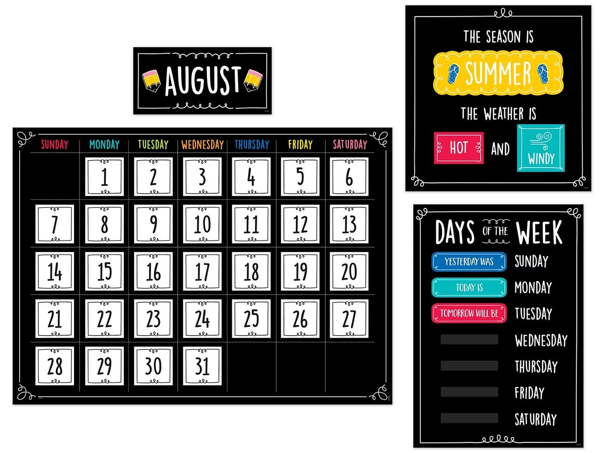 Doodle Calendar Bulletin Board Set - US 8813