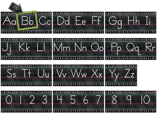 Chalkboard Brights Traditional Manuscript Bulletin Board Set - US 9423