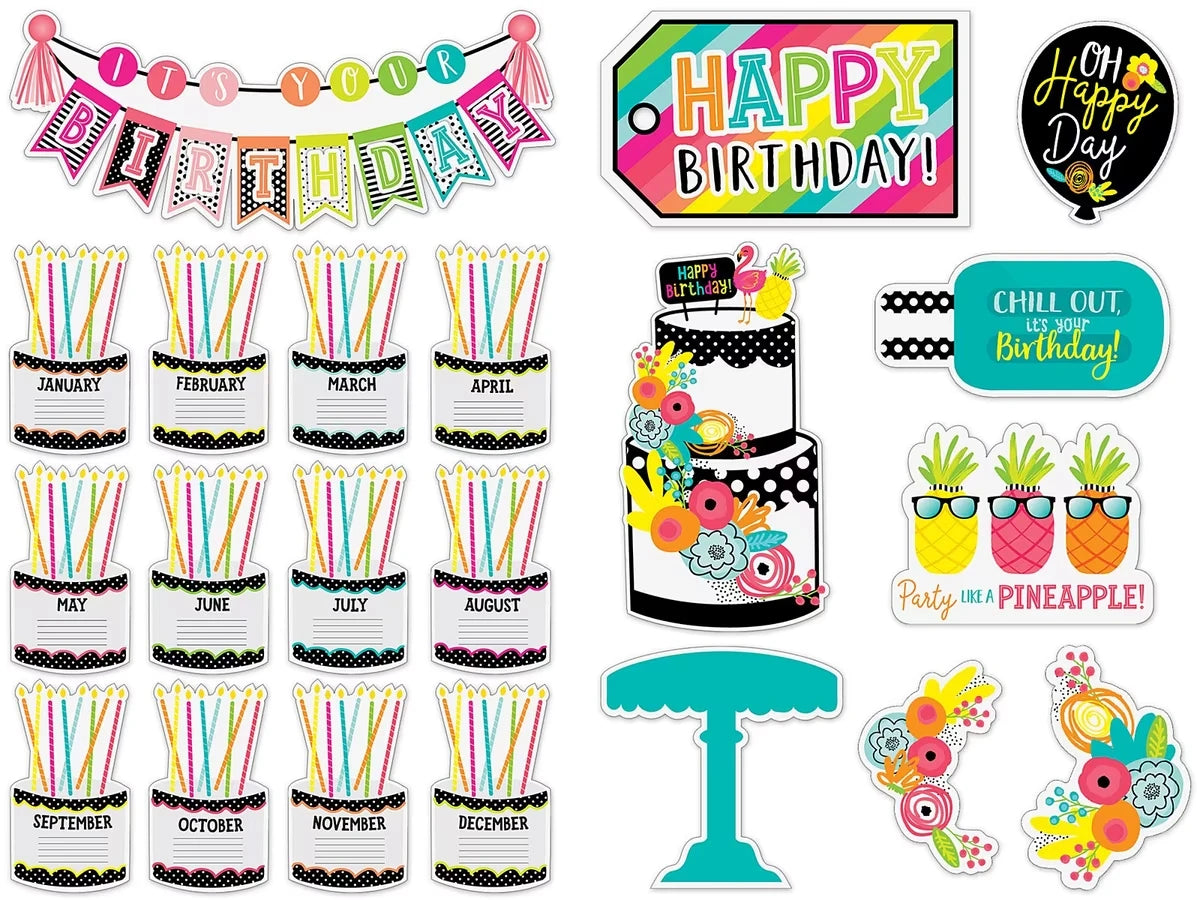 Simply Stylish Tropical Birthday Bulletin Board Set - US 2879