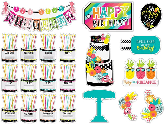 Simply Stylish Tropical Birthday Bulletin Board Set - US 2879