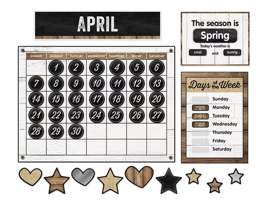 Industrial Chic Calendar Bulletin Board Set - US 4851