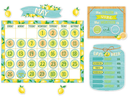 Lemon Zest Calendar Bulletin Board Set - US 1791