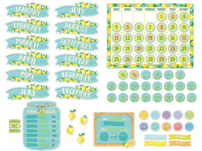 Lemon Zest Calendar Bulletin Board Set - US 1791