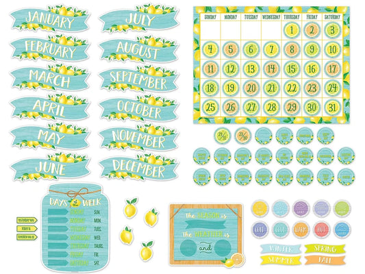 Lemon Zest Calendar Bulletin Board Set - US 1791